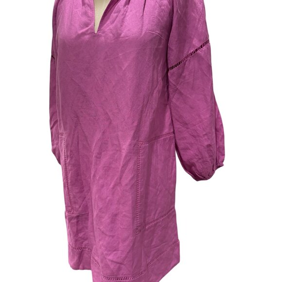 NWT LOFT Petite Cutout Linen-Blend Pocket Dress – Lilac Taffy – Size Petite Medi - Picture 5 of 8